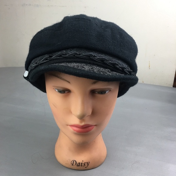 Vintage black wool Greek fisherman's cap hat - Picture 2 of 9